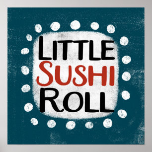 Kleine Sushirol Poster Muurkunst