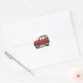 Kleine SUV-wagen met vier wielen Ronde Sticker (Envelop)