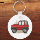 Kleine SUV-wagen met vier wielen Sleutelhanger (Voorkant)