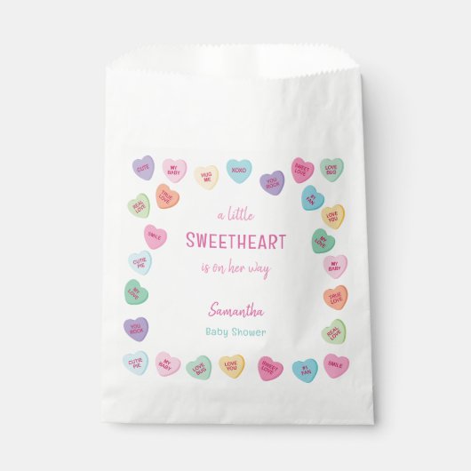 kleine Sweetheart baby shower Bedankzakje (Voorkant)