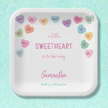 kleine Sweetheart baby shower Papieren Bordje<br><div class="desc">Schattige snoep harten illustratie,  een beetje lief baby shower collectie</div>