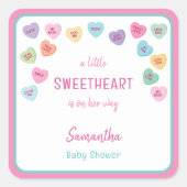 kleine Sweetheart baby shower Vierkante Sticker (Voorkant)