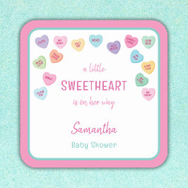 kleine Sweetheart baby shower Vierkante Sticker