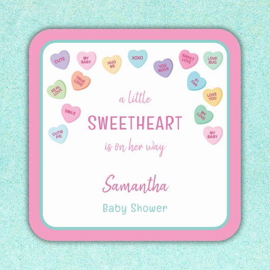 kleine Sweetheart baby shower Vierkante Sticker