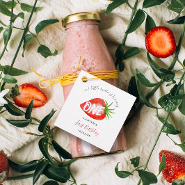 Kleine Sweetie Aardbei 1e Verjaardag Bedankjes Labels