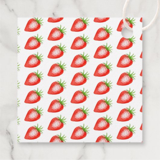 Kleine Sweetie Aardbei 1e Verjaardag Bedankjes Labels (Achterkant)