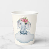 Kleine Sweetie Olifant Baby shower Papier Cups Papieren Bekers (Achterkant)