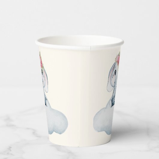 Kleine Sweetie Olifant Baby shower Papier Cups Papieren Bekers (Rechts)