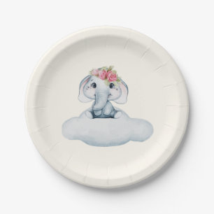 Kleine Sweetie Olifant Papier Borden Papieren Bordje