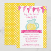 Kleine Sweetie Pink Lemonade Bunting Birthday Kaart (Voorkant / Achterkant)