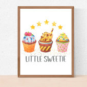 Kleine Sweetie Waterverf Cupcakes Nursery Kinder Poster