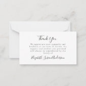 Kleine sympathie begrafenisfoto Dank je Notitiekaartje (Voorkant)