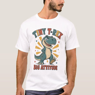 Kleine T-Rex Grote Attitude Grappige Dinosaurus T-shirt