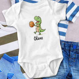 Kleine T-Rex Speelt Basketbal Romper
