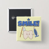 KLEINE T-shirts met tand en cadeautjes Vierkante Button 5,1 Cm (Voorkant /achterkant)