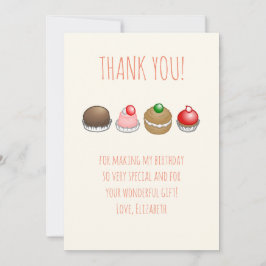 Kleine taarten Verjaardag Bedankkaart
