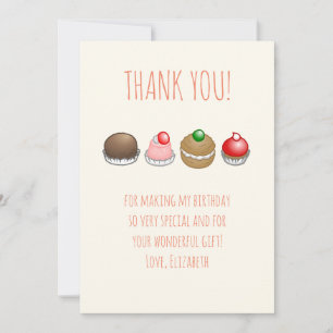 Kleine taarten Verjaardag Bedankkaart