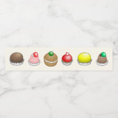 Kleine taarten Verjaardag Waterfles Etiket (Enkel label)