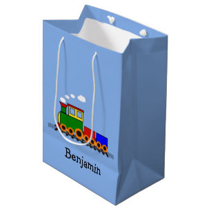 Kleine tas met wieltjes voor treinontwerp medium cadeauzakje