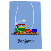 Kleine tas met wieltjes voor treinontwerp medium cadeauzakje (Voorkant)