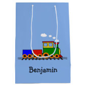 Kleine tas met wieltjes voor treinontwerp medium cadeauzakje (Achterkant)