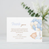 Kleine Teddy Baby Shower  Bedankkaart (Staand voorkant)