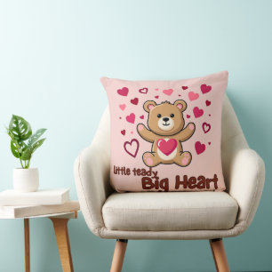 "Kleine Teddy Grote Hart" Zachte Beer Licht Roze K Kussen