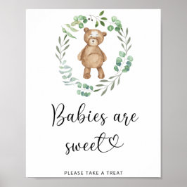 kleine teddybeer baby's zijn zweet poster
