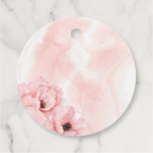 Kleine teddybeer bloemenprinses roze waterverf bedankjes labels (Achterkant)