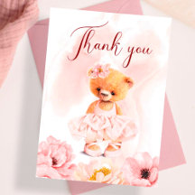Kleine teddybeer bloemenprinses roze waterverf