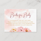 Kleine teddybeer bloemenprinses roze waterverf informatiekaartje (Voorkant)