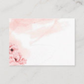 Kleine teddybeer bloemenprinses roze waterverf informatiekaartje (Achterkant)