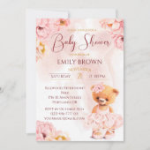 Kleine teddybeer - bloemenprinses waterverf kaart (Voorkant)