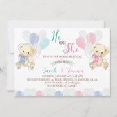 Kleine teddybeer Geslacht onthullen uitnodiging (Voorkant)