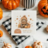 Kleine teddybeer Herfst in liefde Oranje pompoen Servet