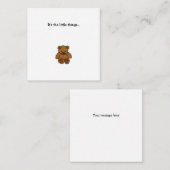 Kleine teddybeer Mini Bedankt Opmerking Kaart Notitiekaartje (Voorkant / Achterkant)