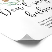 Kleine teddybeer Zeg geen baby Poster (Hoek)