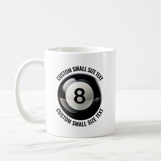 Kleine tekst 330ml gepersonaliseerde 8 Ball mok (Links)