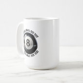 Kleine tekst 450ml gepersonaliseerde 8 Ball mok (Voorkant links)