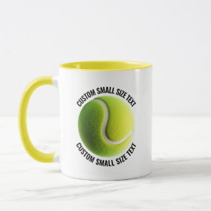 Kleine tekst GELE Combo 11oz Aangepaste Tennis Mok