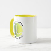 Kleine tekst GELE Combo 11oz Aangepaste Tennis Mok (Voorkant links)