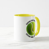 Kleine tekst GELE Combo 11oz Aangepaste Tennis Mok (Voorkant rechts)