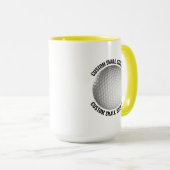 Kleine tekst GELE Combo 15oz Aangepaste Golf Mok (Voorkant rechts)