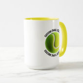 Kleine tekst GELE Combo 15oz Aangepaste Tennis Mok (Voorkant rechts)