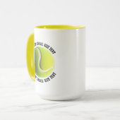 Kleine tekst GELE Combo 15oz Aangepaste Tennis Mok (Voorkant links)
