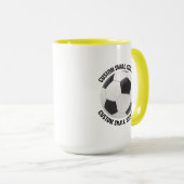 Kleine tekst GELE Combo 15oz Aangepaste Voetbal Mok (Voorkant rechts)