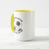 Kleine tekst GELE Combo 15oz Aangepaste Voetbal Mok (Voorkant links)