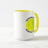 Kleine tekst GELE Combo 15oz Douwpicklebal op maat Mok (Voorkant rechts)
