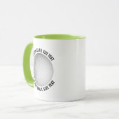 Kleine tekst LIME GROEN Combo 11oz Aangepaste Golf Mok (Voorkant links)