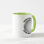 Kleine tekst LIME GROEN Combo 11oz Aangepaste Golf Mok (Voorkant rechts)